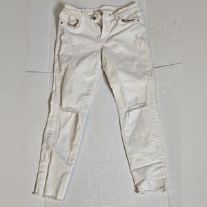 Women's White Distressed Skinny Jeans